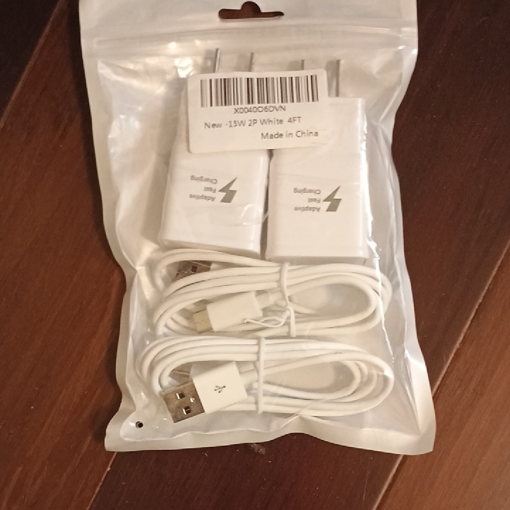 Dual White Charging Adapter and Cable Set USB To USBC
